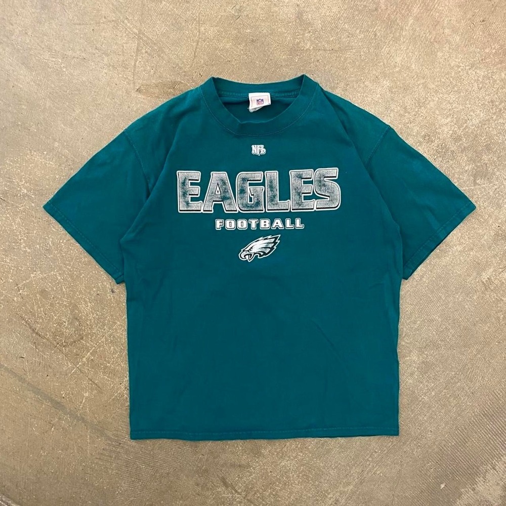 Vintage NFL Philadelphia Eagles 2000s Football Midnight Green T-Shirt Size XL
